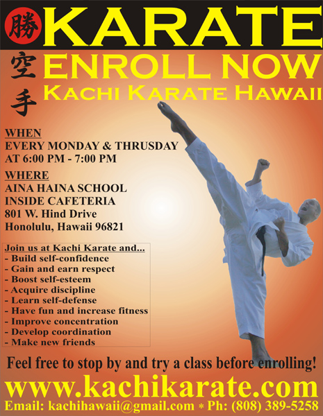 New location at Aina Haina School - Karate Kachi Hawaii